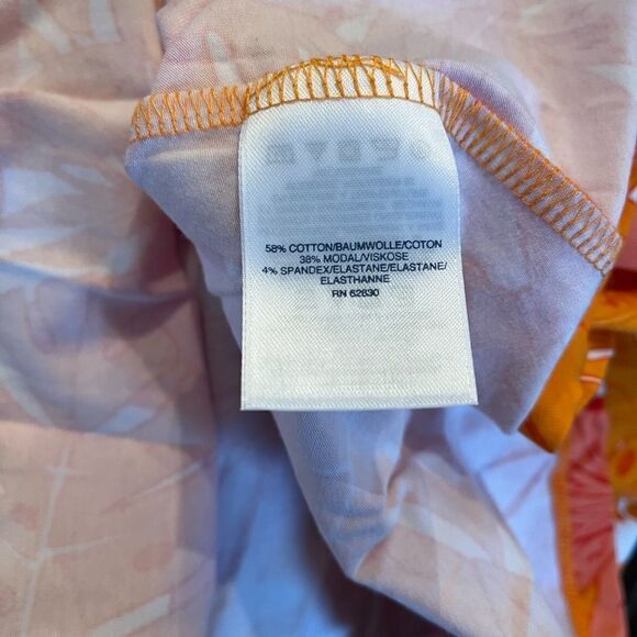 Lands End Orange Tropical Print Short Sleeve Wrap Top Dress sz M NWOT - Picture 4 of 5